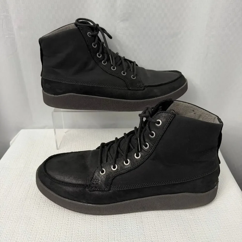 OluKai Molina Boots Men's 13 M Black Leather Ankle Chukka Lace Up